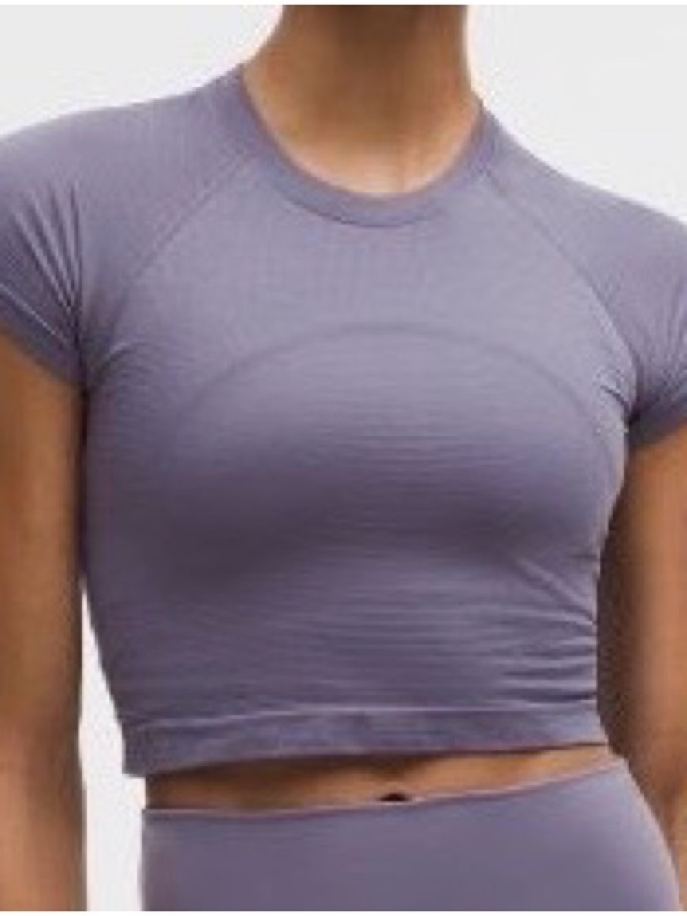 lululemon athletica Lavender Short Sleeve Seamless Crop Top